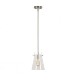 BLACK DECKER store 22 1-Light Brushed Nickel Mini Pendant with Clear Glass Shade by Cresswell