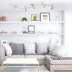 8 ft. Brushed Nickel 5-Light LED Flex Track Lighting Kit with Metal Shades by Cresswell -BLACK DECKER store brushed nickel cresswell track lighting kits bm1579 01 31 1000