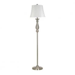 BLACK DECKER store 2 61 in. Brushed Nickel Floor Lamp by Cresswell