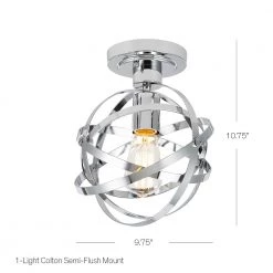 1-Light Chrome Elliptical Rings Semi-Flush Mount by Cresswell -BLACK DECKER store chrome cresswell flush mount lights 20666 001 1f 1000