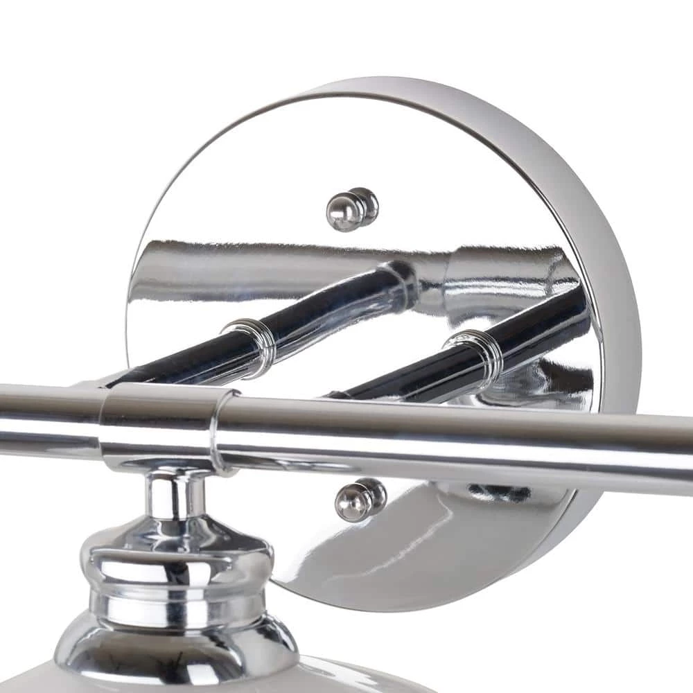 26 in. 3-Light Chrome Vanity Light with Opal Glass Shades by Cresswell 6 26 in. 3-Light Chrome Vanity Light with Opal Glass Shades by Cresswell - Image 4