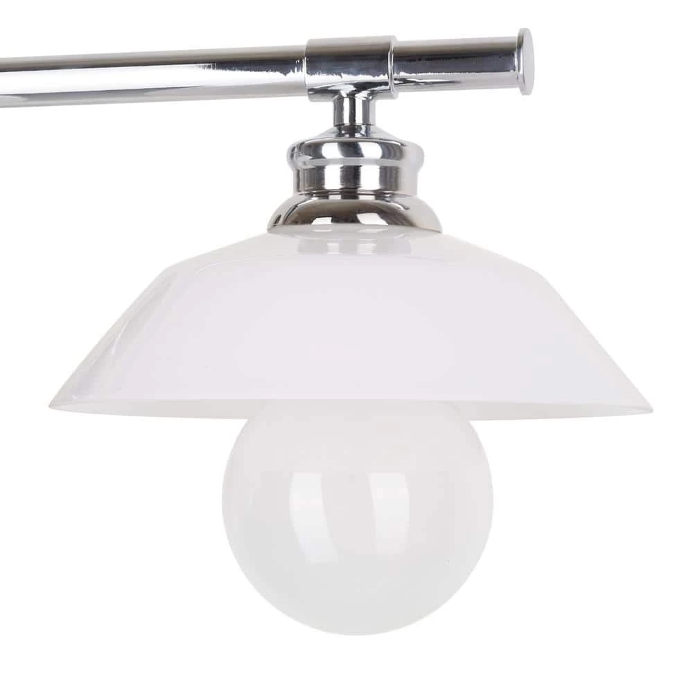 26 in. 3-Light Chrome Vanity Light with Opal Glass Shades by Cresswell 5 26 in. 3-Light Chrome Vanity Light with Opal Glass Shades by Cresswell - Image 3