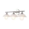 26 in. 3-Light Chrome Vanity Light with Opal Glass Shades by Cresswell