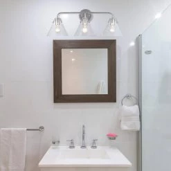 3-Light Chrome Vanity Light with Clear Glass Shades by Cresswell 15 3-Light Chrome Vanity Light with Clear Glass Shades by Cresswell -BLACK DECKER store chrome cresswell vanity lighting bm1942 00 31 1000