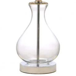 18 in. Clear Teardrop Glass Table Lamp with White Shade by Cresswell -BLACK DECKER store clear and silver cresswell table lamps 19896 001 4f 1000