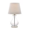 18 in. Clear Teardrop Glass Table Lamp with White Shade by Cresswell