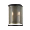 Soho 2-Light Coal and Soft Brass Wall Sconce with Clear Glass Shade by Metropolitan