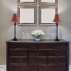 25.75 in. Bronze Buffet Lamp with Red Shade (Set of 2) by Cresswell -BLACK DECKER store cresswell lamp sets 19358 003 31 1000