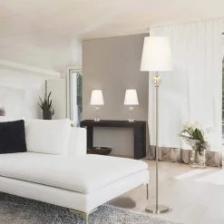 3-Piece Brushed Nickel Lamp Set (2 Table Lamps, 1 Floor Lamp) by Cresswell -BLACK DECKER store cresswell lamp sets bm1564 01 31 1000