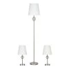 3-Piece Brushed Nickel Lamp Set (2 Table Lamps, 1 Floor Lamp) by Cresswell -BLACK DECKER store cresswell lamp sets bm1564 01 64 1000