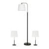 3-Piece Black Modern Lamp Set (2 Table Lamps, 1 Floor Lamp) by Cresswell -BLACK DECKER store cresswell lamp sets bm1565 01 64 1000