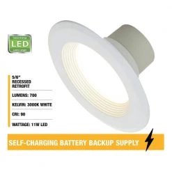 5-6 in. White Integrated LED Retrofit Recessed Kit includes Backup Battery by Cresswell -BLACK DECKER store cresswell recessed lighting kits 20565 000 44 1000