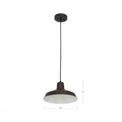1-Light Dark Bronze Farmhouse Pendant by Cresswell -BLACK DECKER store dark bronze cresswell chandeliers bm1547 01 fa 1000