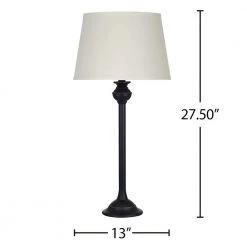 27.50 in. Dark Bronze Transitional Table Lamp with Shade and LED Bulb Included by Cresswell -BLACK DECKER store dark bronze cresswell table lamps 22329 000 4f 1000