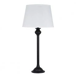 27.50 in. Dark Bronze Transitional Table Lamp with Shade and LED Bulb Included by Cresswell