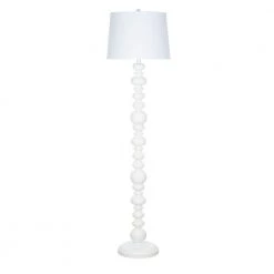 59 in. Glossy White Farmhouse Floor Lamp by Cresswell