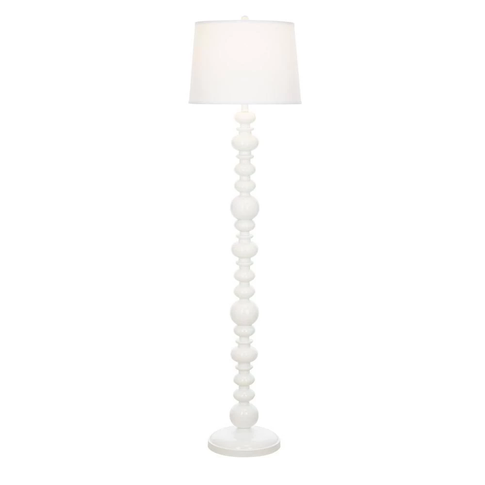 59 in. Glossy White Farmhouse Floor Lamp by Cresswell 4 59 in. Glossy White Farmhouse Floor Lamp by Cresswell - Image 2