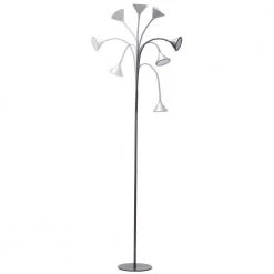 58 in. Gray Plus Decker LED Minimalist Floor Lamp with Weighted Base by BLACK+DECKER -BLACK DECKER store gray black decker floor lamps vled1812f gray bd 1f 1000