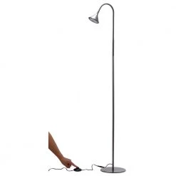 58 in. Gray Plus Decker LED Minimalist Floor Lamp with Weighted Base by BLACK+DECKER -BLACK DECKER store gray black decker floor lamps vled1812f gray bd 4f 1000
