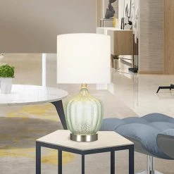 18 in. Green Glass Accent Lamp by Cresswell -BLACK DECKER store green cresswell table lamps bm1473 00 31 1000