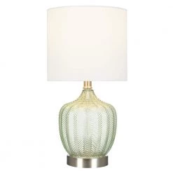 18 in. Green Glass Accent Lamp by Cresswell -BLACK DECKER store green cresswell table lamps bm1473 00 c3 1000
