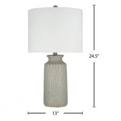 24.5 in. Grey Transitional Table Lamp with Shade and LED Bulb Included by Cresswell -BLACK DECKER store grey cresswell table lamps 23028 001 4f 1000