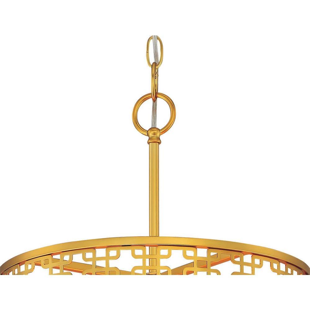 Blairmoor 4-Light Honey Gold Pendant with Faux White Silk Diffuser by Metropolitan 5 Blairmoor 4-Light Honey Gold Pendant with Faux White Silk Diffuser by Metropolitan - Image 3