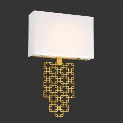 Blairmoor 12.75 in. Honey Gold LED Wall Sconce with Faux White Silk Diffuser by Metropolitan