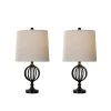 25 in. Openwork Black Iron Orb Table Lamps (Set of 2) by Lavish Home