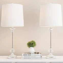 24 in. Modern Crystal Candlestick Lamps (Set of 2) by Lavish Home 13 24 in. Modern Crystal Candlestick Lamps (Set of 2) by Lavish Home -BLACK DECKER store lavish home lamp sets hw1000043 31 1000