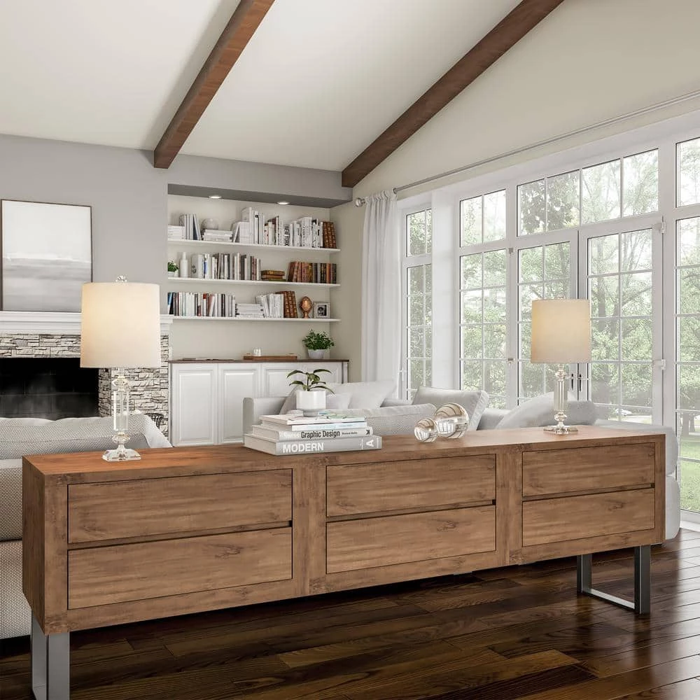 21 in. Crystal Column Lamps with Ivory Shades (Set of 2) by Lavish Home 5 21 in. Crystal Column Lamps with Ivory Shades (Set of 2) by Lavish Home - Image 3