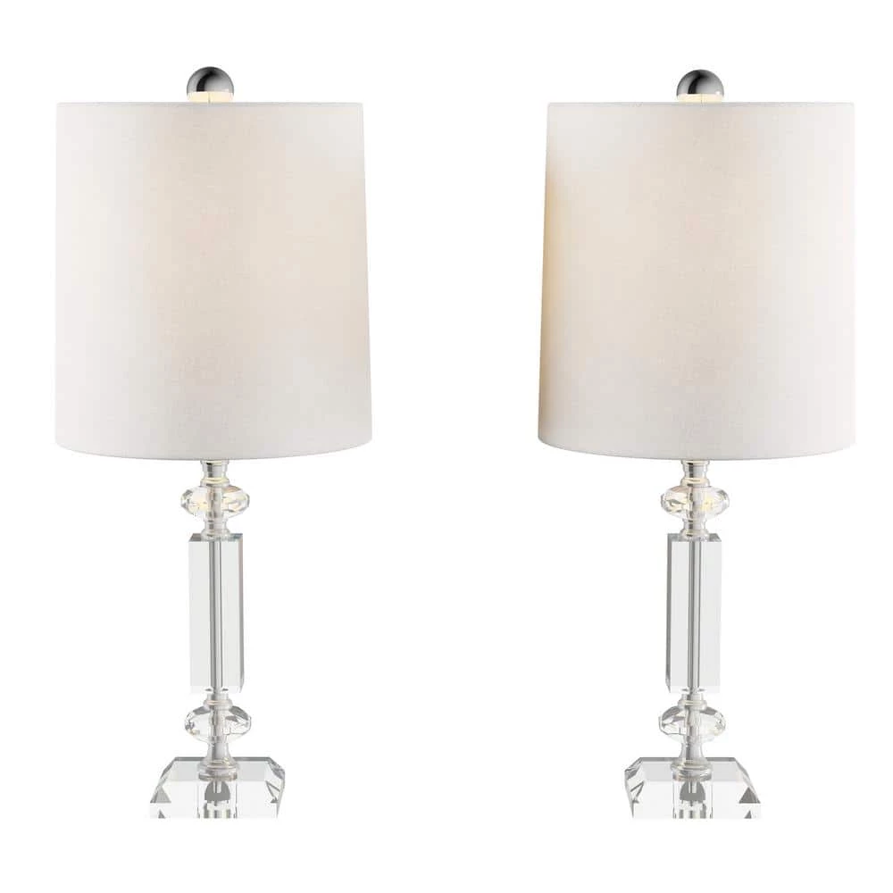 21 in. Crystal Column Lamps with Ivory Shades (Set of 2) by Lavish Home 3 21 in. Crystal Column Lamps with Ivory Shades (Set of 2) by Lavish Home