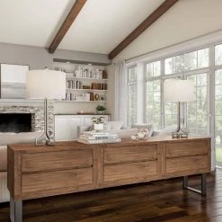 28.75 in. Antique Silver Greek Key Design LED Table Lamps with Ivory Shades (Set of 2) by Lavish Home -BLACK DECKER store lavish home lamp sets hw1000059 44 1000