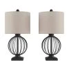 26 in. Matte Black Wrought Iron Orb Open Cage LED Table Lamps (Set of 2) by Lavish Home -BLACK DECKER store lavish home lamp sets hw1000060 64 1000