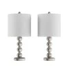 24.5 in. Contemporary Brushed Silver Stacked Ball LED Table Lamps with Ivory Shades (Set of 2) by Lavish Home -BLACK DECKER store lavish home lamp sets hw1000062 64 1000