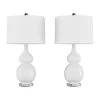 26.25 in. Double Gourd Ceramic Milky White LED Table Lamps with Ivory Shades (Set of 2) by Lavish Home -BLACK DECKER store lavish home lamp sets hw1000066 64 1000