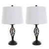 24.5 in. Black Spiral Lamp Set (2-Piece) by Lavish Home -BLACK DECKER store lavish home lamp sets m100009 64 1000
