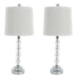 23 in. Faceted Crystal Ball Lamp Set (2-Piece) by Lavish Home