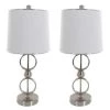 22.5 in. Modern Brushed Steel Lamp Set (2-Piece) by Lavish Home 2 22.5 in. Modern Brushed Steel Lamp Set (2-Piece) by Lavish Home -BLACK DECKER store lavish home lamp sets m100013 64 1000