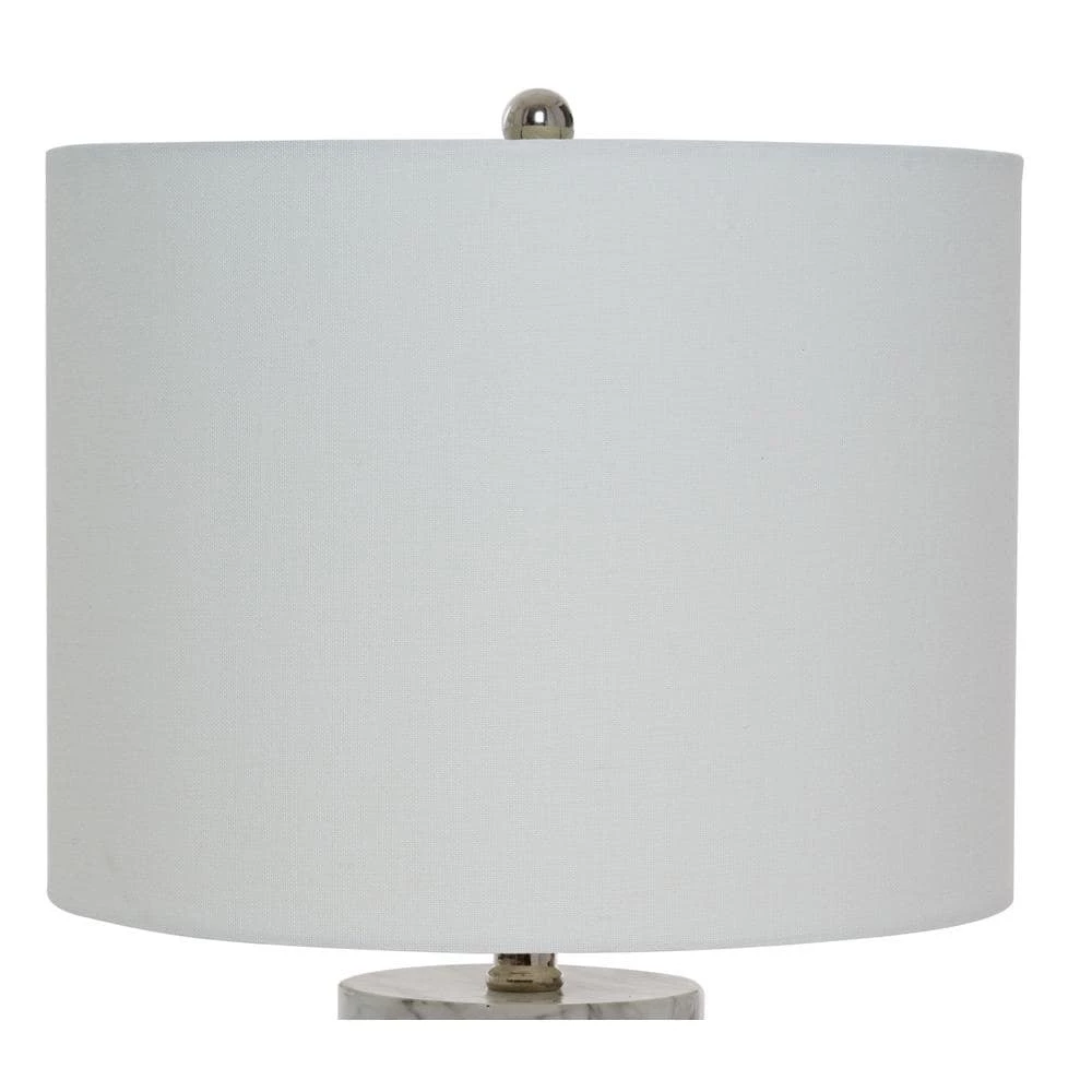 24.5 in. Faux Marble Table Lamp with White Shade by Cresswell 4 24.5 in. Faux Marble Table Lamp with White Shade by Cresswell - Image 2