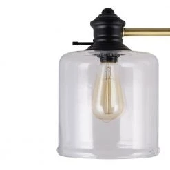 58 in. Matte Black and Antique Brass Modern Farmhouse Floor Lamp with LED Bulb Included by Cresswell -BLACK DECKER store matte black and antique brass cresswell floor lamps 22353 000 44 1000