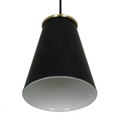 1-Light Matte Black and Antique Brass Accents Modern Pendant by Cresswell 12 1-Light Matte Black and Antique Brass Accents Modern Pendant by Cresswell -BLACK DECKER store matte black antique brass accents cresswell chandeliers bm1544 01 1f 1000