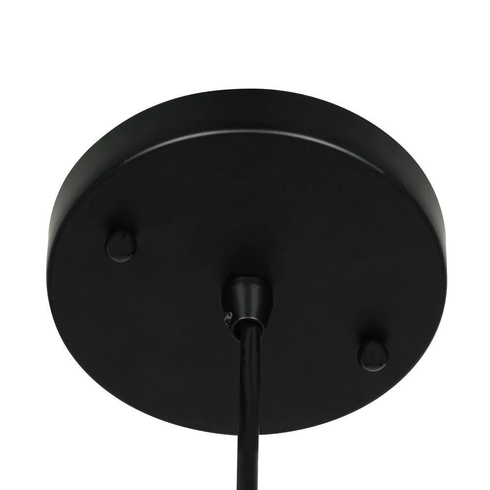 1-Light Matte Black and Antique Brass Accents Modern Pendant by Cresswell 6 1-Light Matte Black and Antique Brass Accents Modern Pendant by Cresswell - Image 4