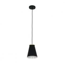 BLACK DECKER store 32 1-Light Matte Black and Antique Brass Accents Modern Pendant by Cresswell