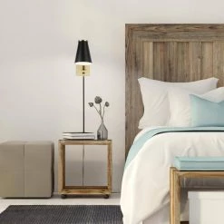 12.875 in. Matte Black and Antique Brass Modern Wall Sconce by Cresswell 12 12.875 in. Matte Black and Antique Brass Modern Wall Sconce by Cresswell -BLACK DECKER store matte black antique brass accents cresswell wall sconces bm1571 01 31 1000