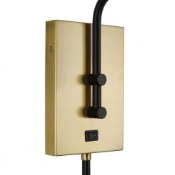 12.875 in. Matte Black and Antique Brass Modern Wall Sconce by Cresswell 9 12.875 in. Matte Black and Antique Brass Modern Wall Sconce by Cresswell -BLACK DECKER store matte black antique brass accents cresswell wall sconces bm1571 01 4f 1000
