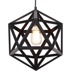 76.75 in. Metal Black Cage Pendant by Cresswell 14 76.75 in. Metal Black Cage Pendant by Cresswell -BLACK DECKER store matte black cresswell chandeliers bm1540 01 1f 1000
