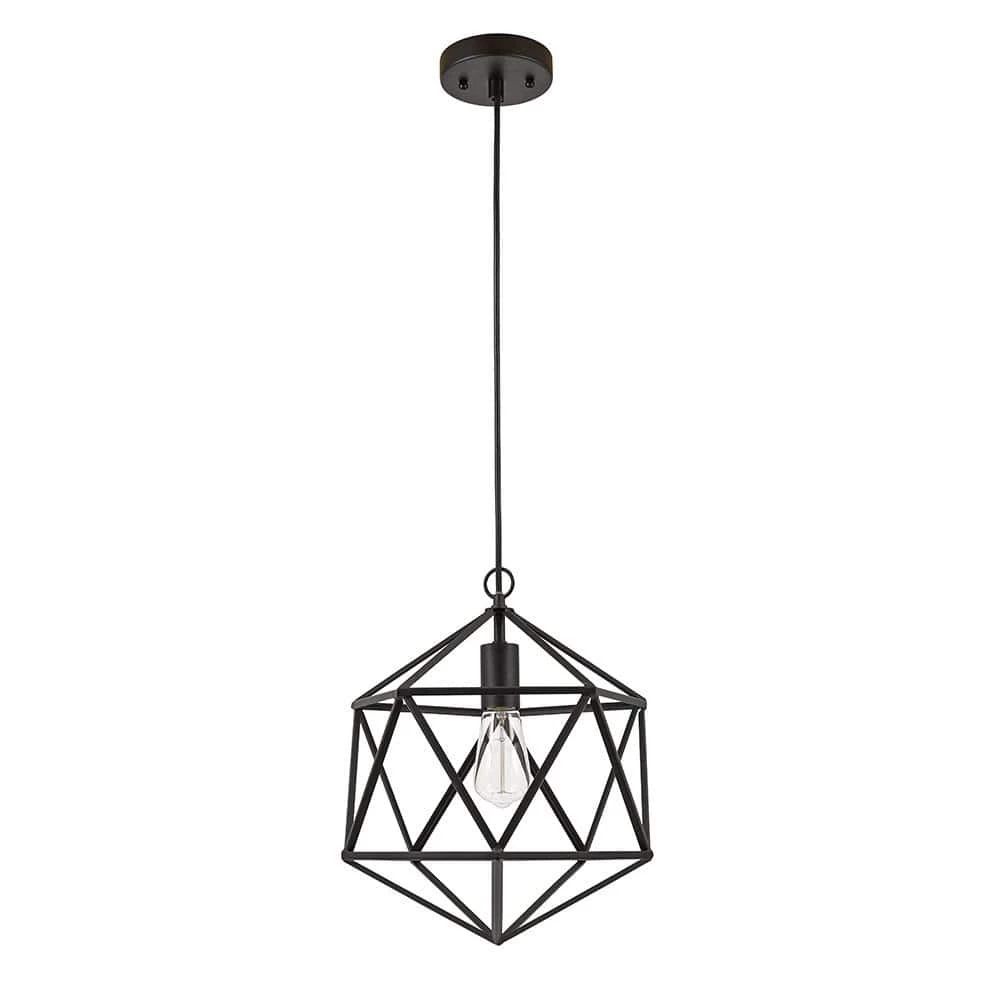 76.75 in. Metal Black Cage Pendant by Cresswell 3 76.75 in. Metal Black Cage Pendant by Cresswell