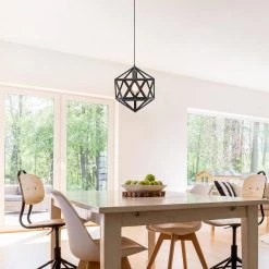 76.75 in. Metal Black Cage Pendant by Cresswell 17 76.75 in. Metal Black Cage Pendant by Cresswell -BLACK DECKER store matte black cresswell chandeliers bm1540 01 76 1000