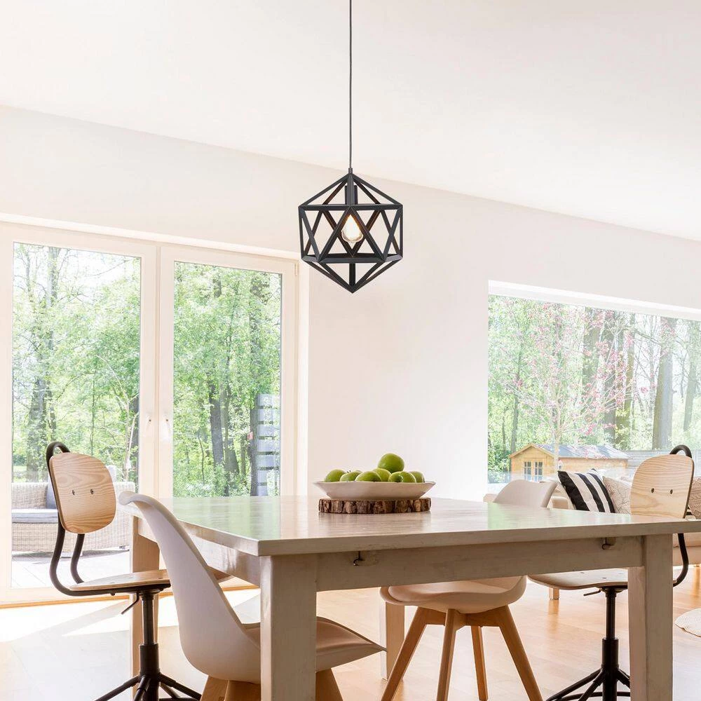 76.75 in. Metal Black Cage Pendant by Cresswell 10 76.75 in. Metal Black Cage Pendant by Cresswell - Image 8